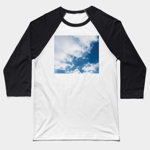 Blue Sky with White Clouds Baseball T-Shirt by Rosey Elisabeth